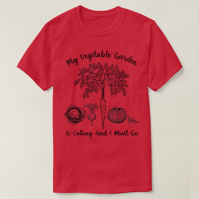 Min grönsaksgarden kallar det för underbart vegeta t shirt (Design framsida)