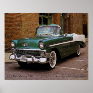 Min Grönt 1956 Chevy Define Oil Poster