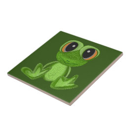 Min Grönt Frog Friend Kakelplatta