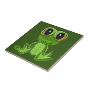 Min Grönt Frog Friend Kakelplatta