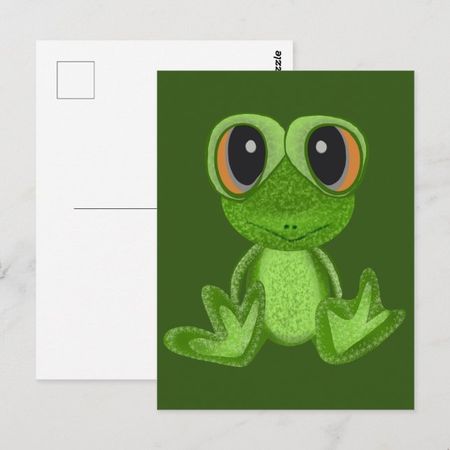 Min Grönt Frog Friend Vykort (Fram/baksida)