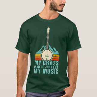 Min grus är blå som min musik Bluegräs Banjo ret T Shirt