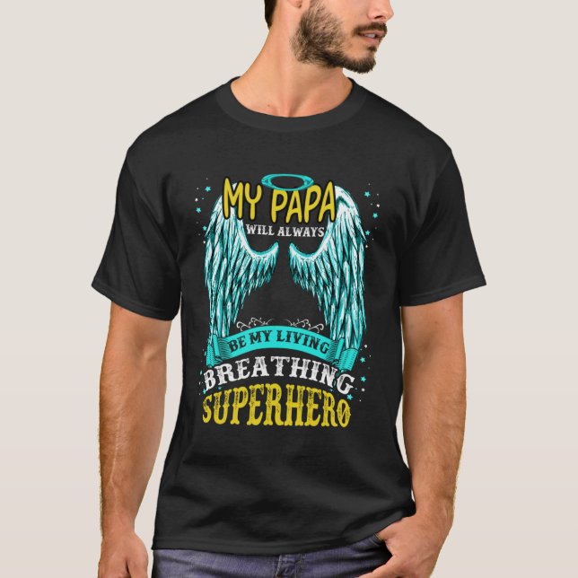 Min guardian Angel lever i himlen mist. m. Pappa T Shirt (Framsida)