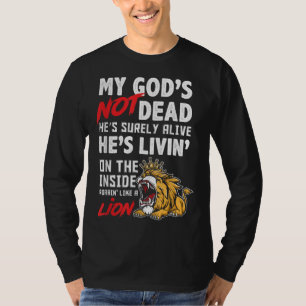 Min Gud är inte död Lejon Jesus Kristus Fai T Shirt