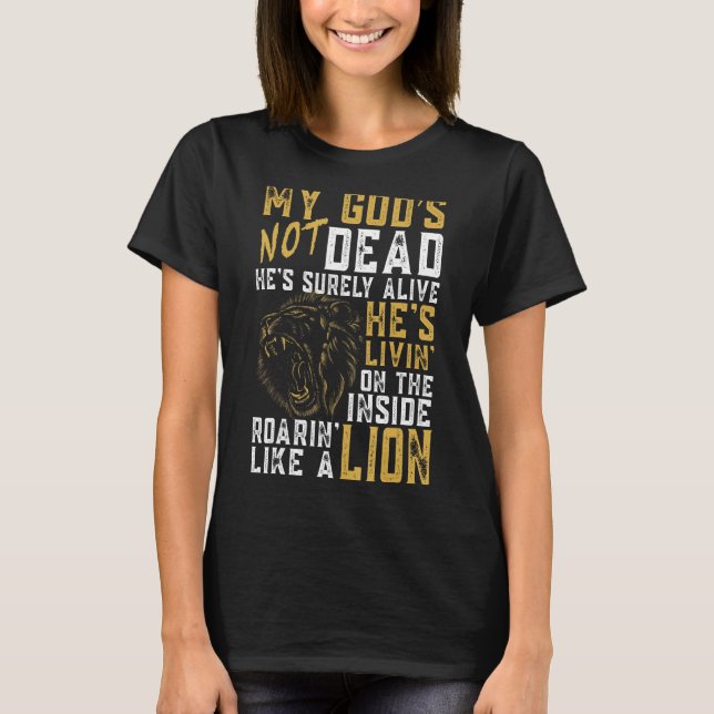 Min Gud är inte död, Lejon kristen Kristus Kor Fai T Shirt (Framsida)