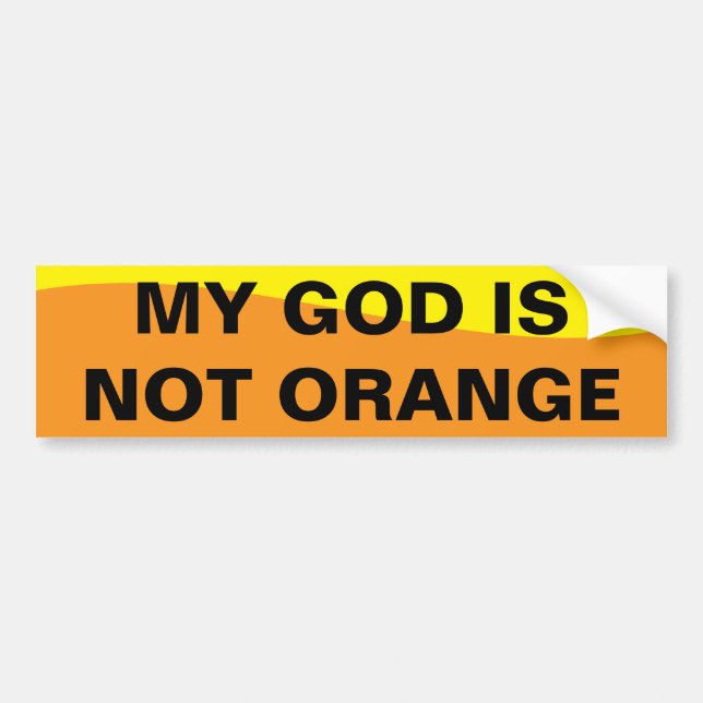 MIN GUD ÄR INTE ORANGE BILDEKAL (Framsidan)