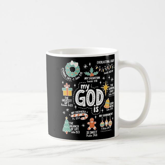 Min Gud Är Jul Jesus Är Anledningen Tro Krist Kaffemugg (Höger)