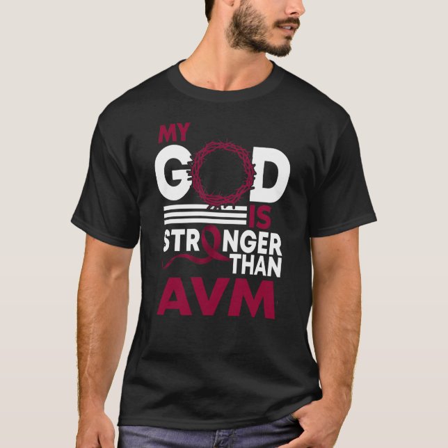Min Gud är starkare än AVM-medvetandehöjande band T Shirt (Framsida)