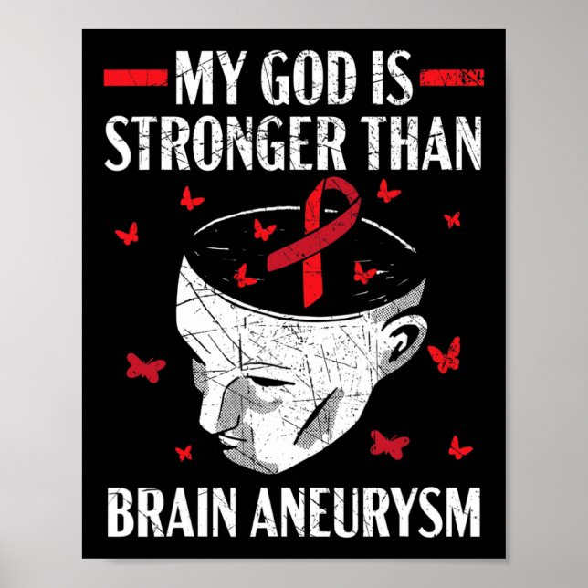 Min Gud är starkare än Brain Aneurysm Aneurysm Aw Poster (Framsidan)