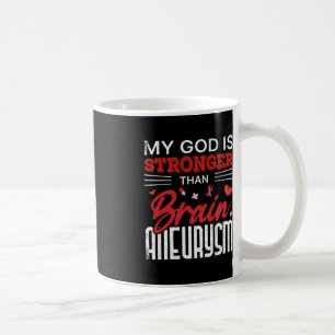 Min Gud är starkare än Brain Aneurysm Awareness G Kaffemugg