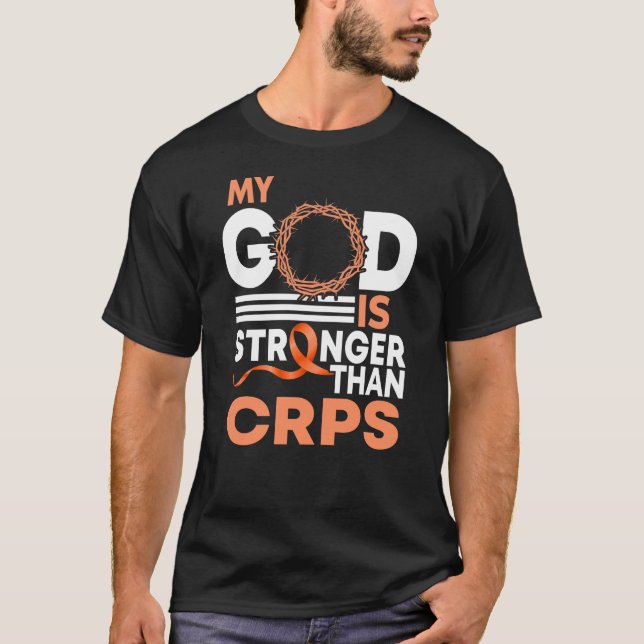 Min Gud är starkare än CRPS-medvetandehöjande band T Shirt (Framsida)