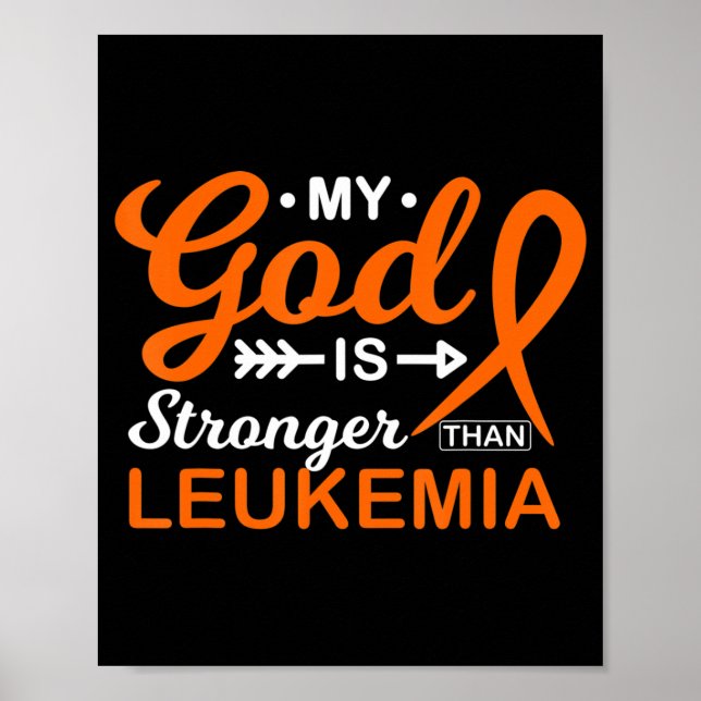 Min Gud är starkare än Leukemia Awareness Warrior Poster (Framsidan)