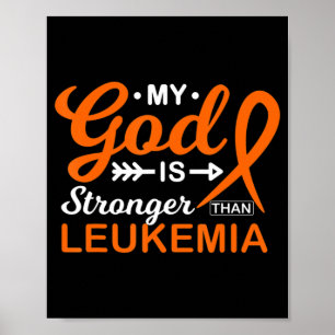 Min Gud är starkare än Leukemia Awareness Warrior Poster
