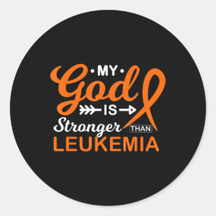 Min Gud är starkare än Leukemia Awareness Warrior Runt Klistermärke