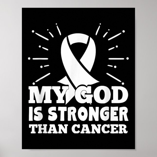 Min Gud är starkare än Lung Cancer Faith Poster (Framsidan)