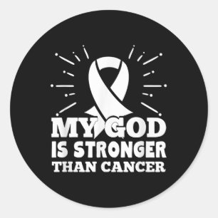 Min Gud är starkare än Lung Cancer Faith Runt Klistermärke
