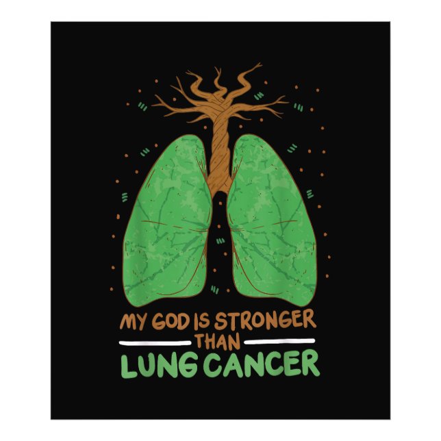 Min Gud är starkare än Lung Cancer Fototryck (Framsidan)
