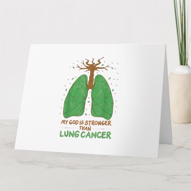 Min Gud är starkare än Lung Cancer Kort (Framsida)