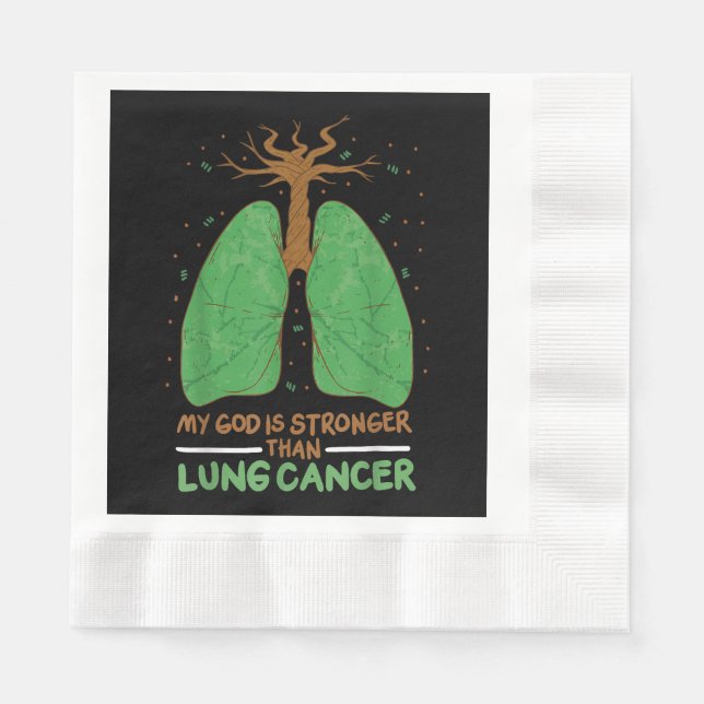 Min Gud är starkare än Lung Cancer Pappersservett (Framsidan)
