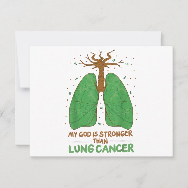 Min Gud är starkare än Lung Cancer Tack Kort (Framsida)