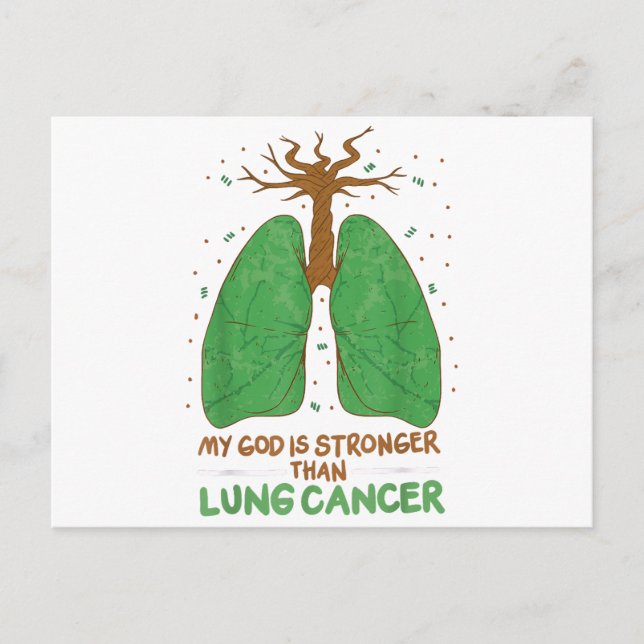 Min Gud är starkare än Lung Cancer Vykort (Framsida)