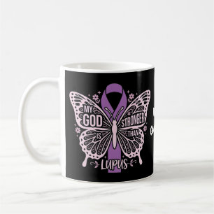 Min Gud Är Starkare Än Lupus Tro Baserad Krigare Kaffemugg