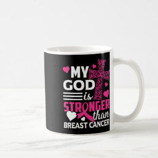 Min Gud är starkare än medvetenheten om bröstcance Kaffemugg