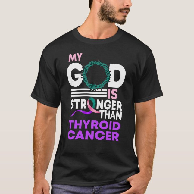 Min Gud är starkare än medvetenheten om sköldkörte T Shirt (Framsida)