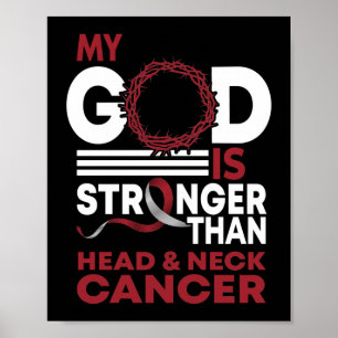 Min Gud är starkare än Nacke Cancer-medvetandet ho Poster