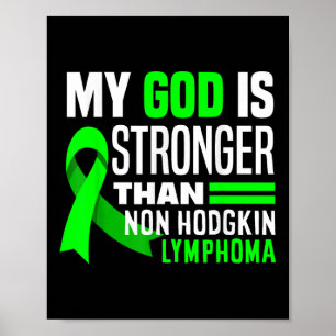 Min Gud är starkare än non-hodgkin Lymphoma Medvet Poster