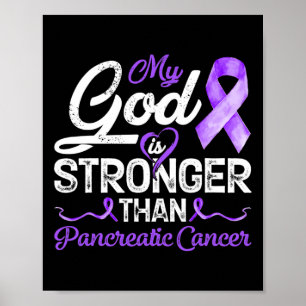 Min Gud är starkare än pankreasbröstcancer A Poster