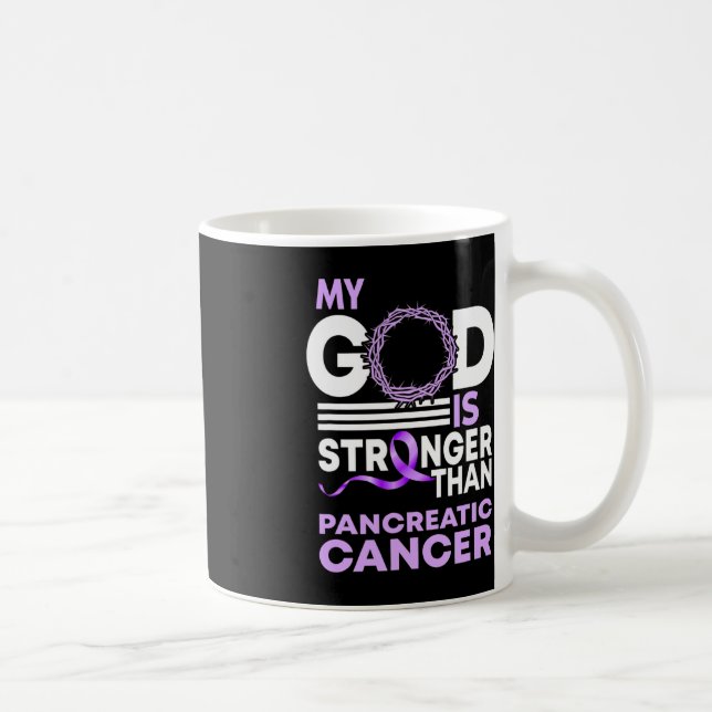 Min Gud är starkare än pankreascancer Awarenes Kaffemugg (Höger)