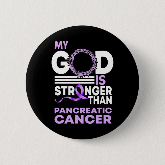 Min Gud är starkare än pankreascancer Awarenes Knapp (Framsida)
