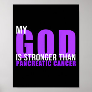 Min Gud är starkare än pankreascancer Awarenes Poster