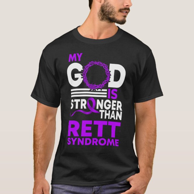 Min Gud är starkare än Rett Syndrome-medvetande T Shirt (Framsida)