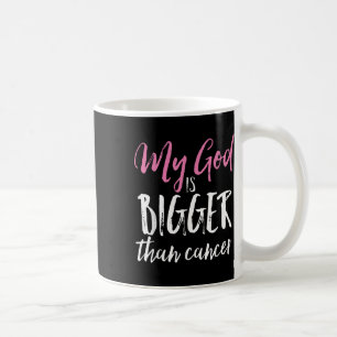 Min Gud är större än cancermedvetande kristen Kaffemugg