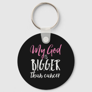 Min Gud är större än cancermedvetande kristen Nyckelring