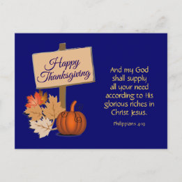 Min gud ska leverera | Christian HAPPY THANKSGIVIN Helg Vykort