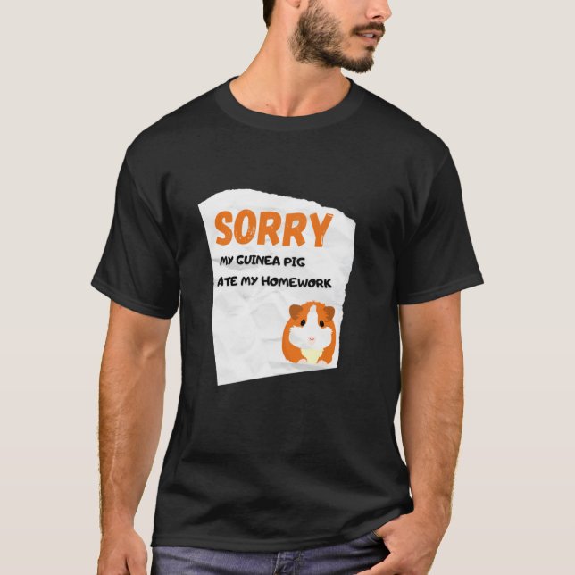 Min guinea Gris Ate Min hemläxa Klassisk T-Shirt (Framsida)