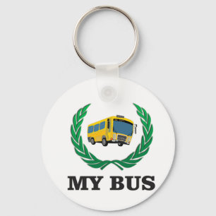 min gul buss nyckelring