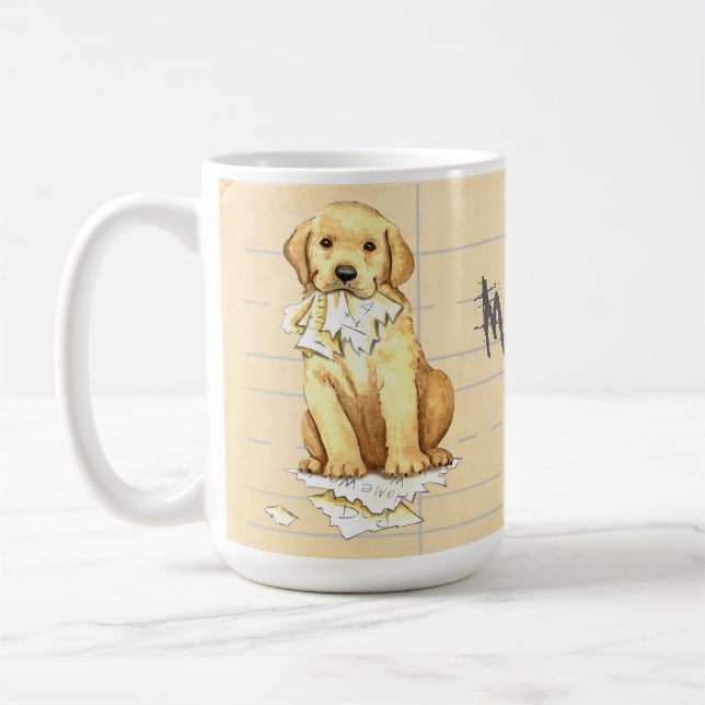 Min Gul lab Ate min hemläxa Kaffemugg (Vänster)