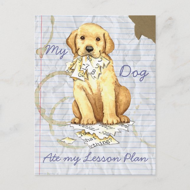 Min Gul lab Ate min lärlingsplan Vykort (Framsida)