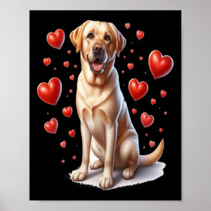 Min Gul lab Hund är mina hjärtans hjärtan Cute Tre Poster