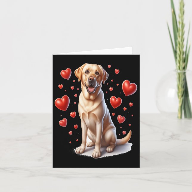 Min gula labradorhund är min valentin Hjärtan Söt  Kort (Framsida)