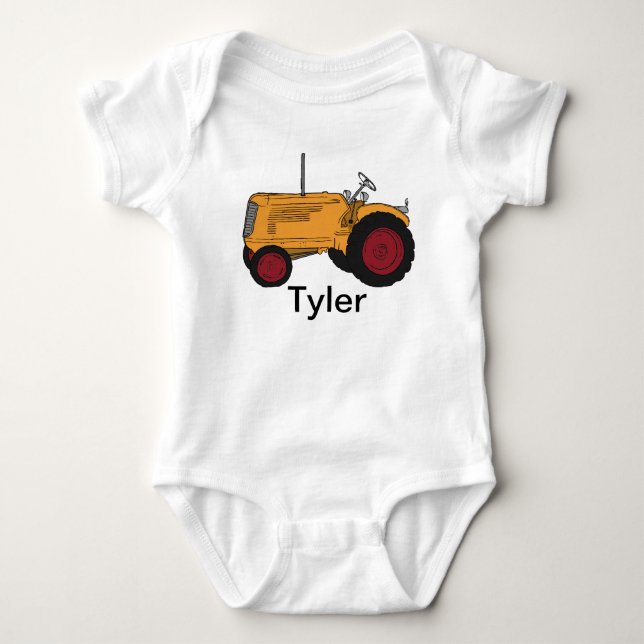 Min gula traktor t-shirt (Framsida)