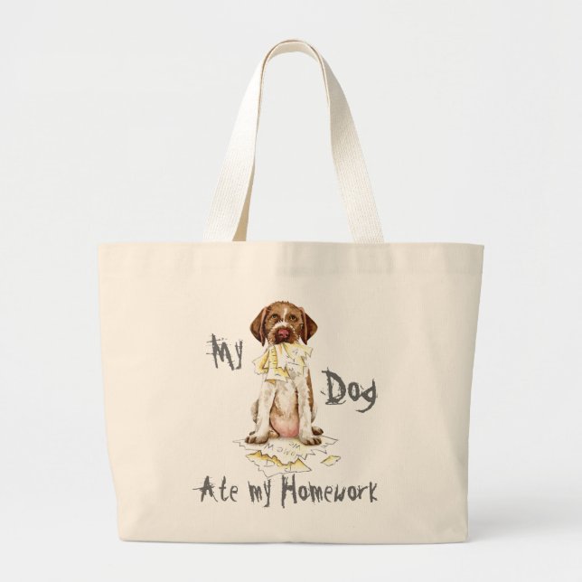 Min GWP Ate My Homworking Large Tote-bag Jumbo Tygkasse (Framsidan)