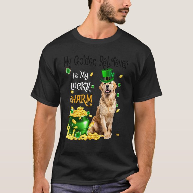 Min gyllene kvarlevor är min Lucky Charm Cute Hund T Shirt (Framsida)