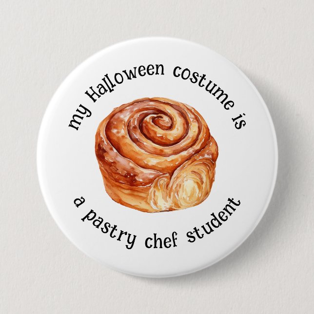 Min Halloween Costume är en konditori Chef Student Knapp (Framsida)