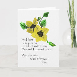 Min hälsning för hjärtaRumi vattenfärg Kort