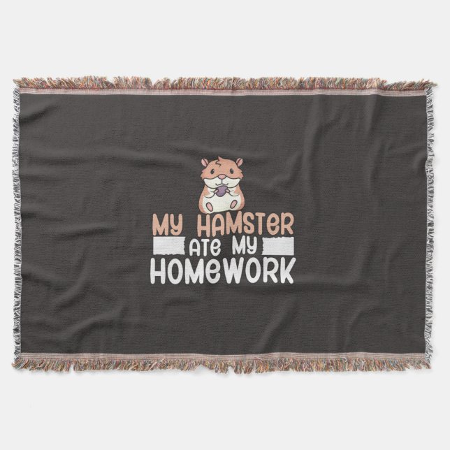 Min Hamster Ate Min hemläxa Filt (Framsidan)